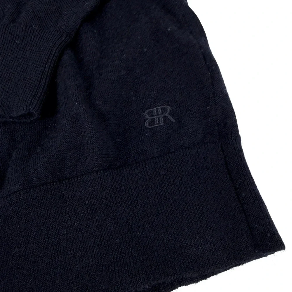 Banana Republic Mens M Black 100% Merino Wool Crewneck Sweater Lightweight